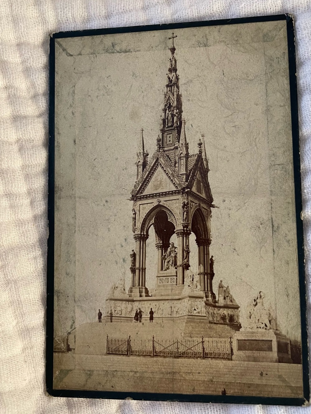 Antique Mounted Photograph of the Albert Memorial, London UK
